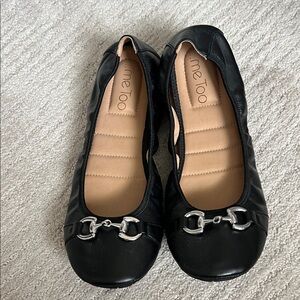 Me Too Black Flats with Silver Accents